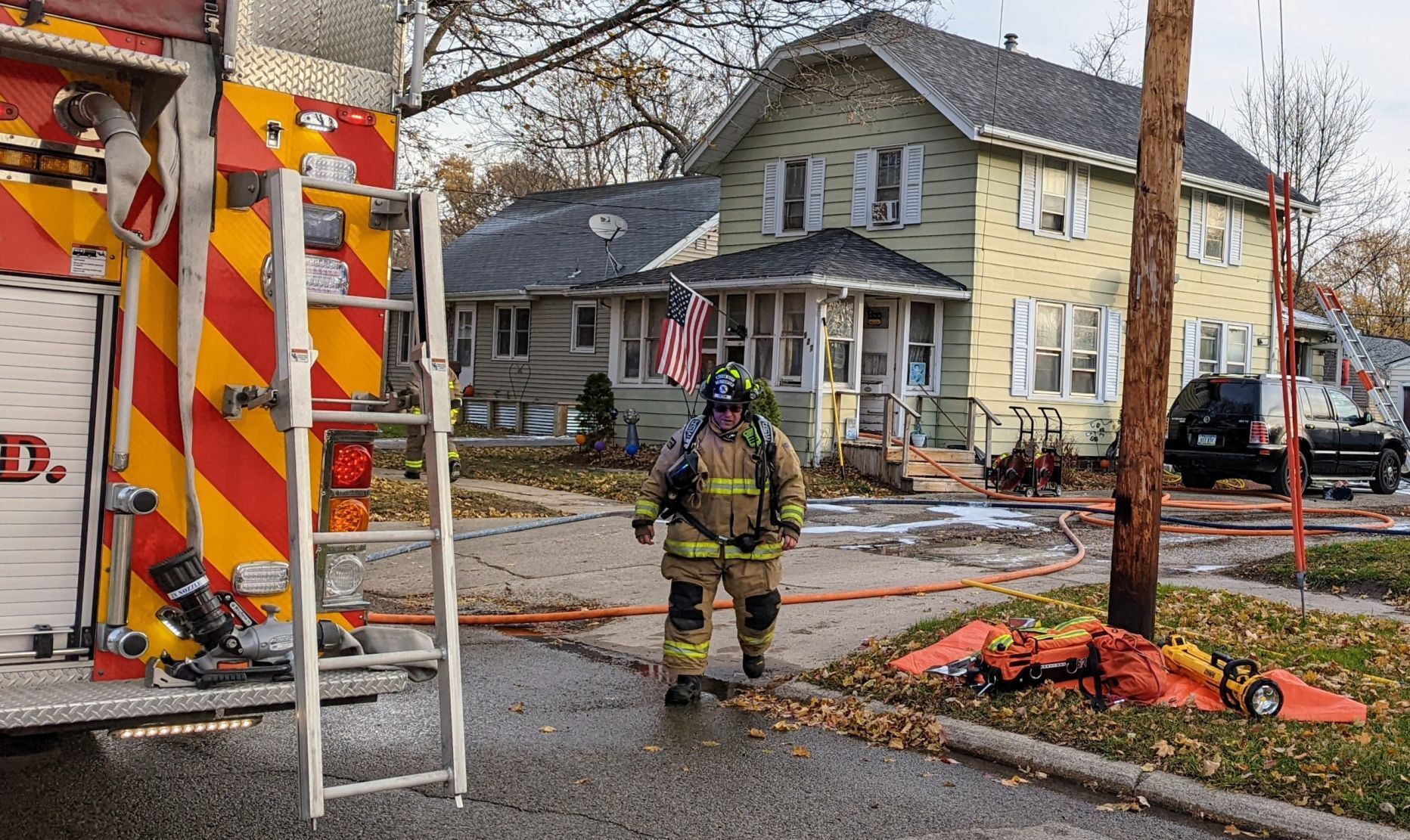 N Polk Ave fire 1